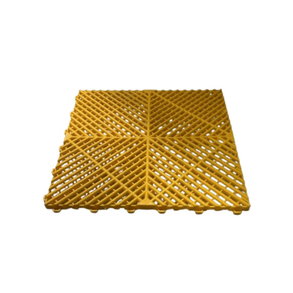 Imagen de Baldosas de piso plásticas encastrables tipo rejilla - 40*40*1.8CM (Amarillo)