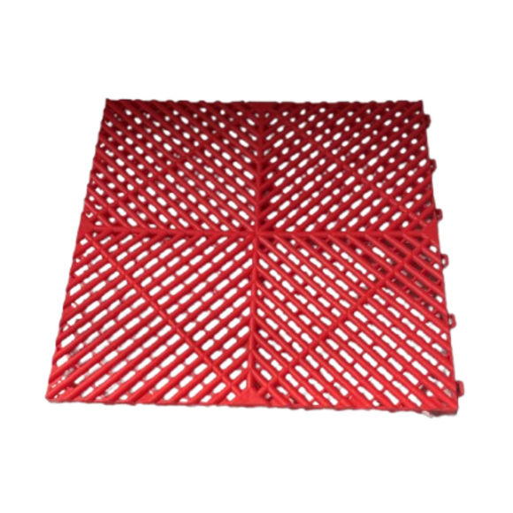 Imagen de Baldosas de piso plásticas encastrables tipo rejilla - 40*40*1.8CM (Rojo)